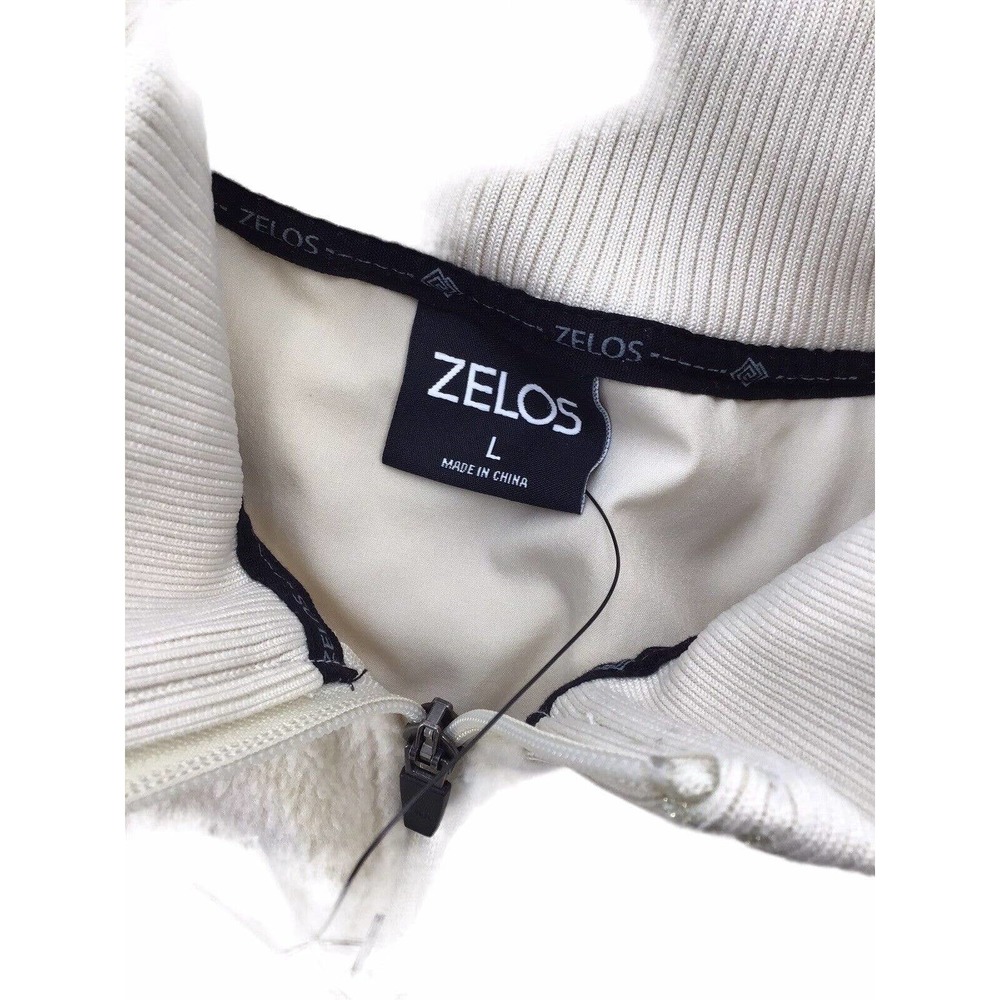Zelos NWT 1/2 Zip Sherpa Ribbed Hem Pullover Size Large Ivory Camo - Picture 11 of 12